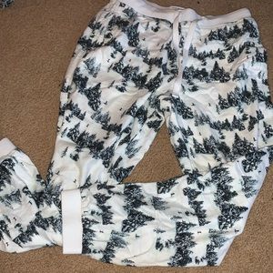 ski christmas pajama jogger pants